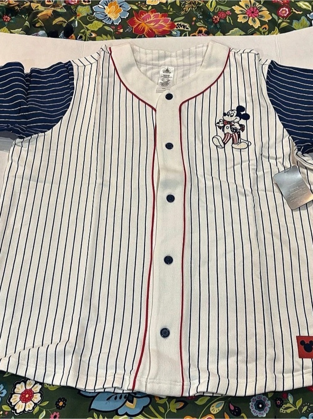 Disney 250th Independence Day Striped Mickey Mouse Shirt Men’s 2 XL Like New